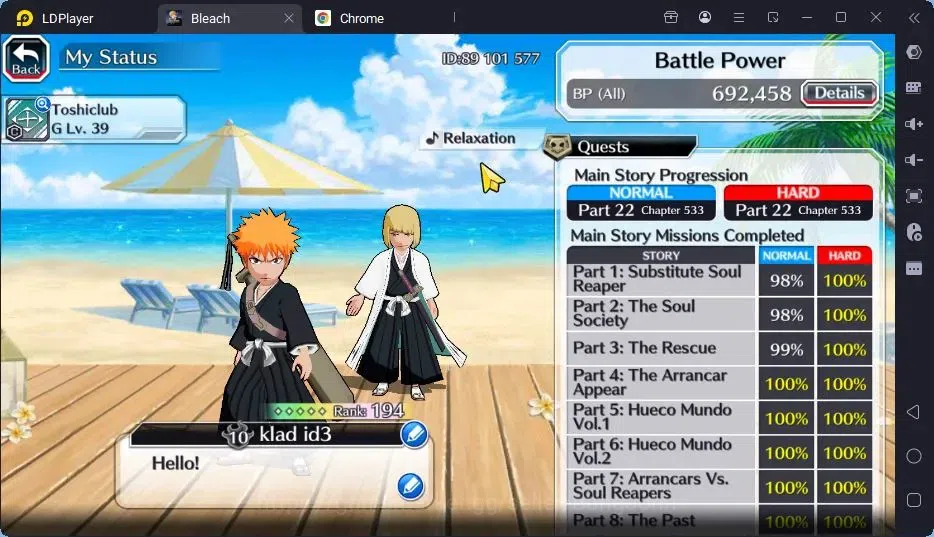 Bleach: Brave Souls Accounts High-End GLOBAL | 50K Orb + Completed Story |Byakuya TYBW24,Rangiku Swimsuit23,Zangetsu 4
