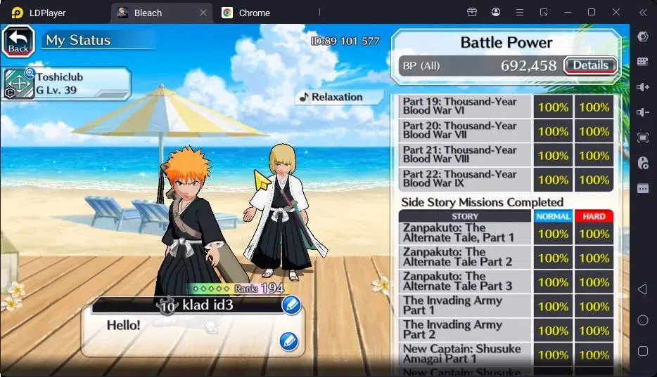 Bleach: Brave Souls Accounts High-End GLOBAL | 50K Orb + Completed Story |Byakuya TYBW24,Rangiku Swimsuit23,Zangetsu 5