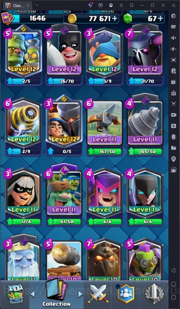 Clash Royale Accounts High-End Global |CL 1646|KTL 16|Trophy 13380|13 MAX|8 CHamp|6 Hero|14 Evo|Arena 31|77k Gold|67 11