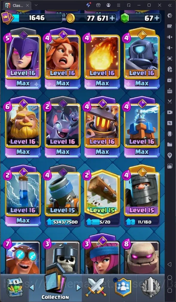 Clash Royale Accounts High-End Global |CL 1646|KTL 16|Trophy 13380|13 MAX|8 CHamp|6 Hero|14 Evo|Arena 31|77k Gold|67 4