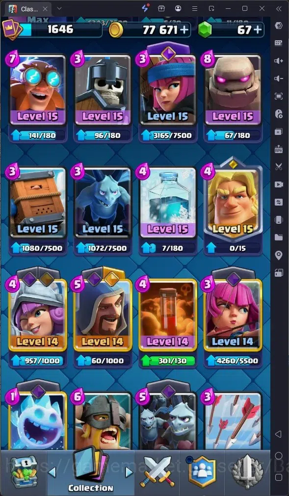 Clash Royale Accounts High-End Global |CL 1646|KTL 16|Trophy 13380|13 MAX|8 CHamp|6 Hero|14 Evo|Arena 31|77k Gold|67 5