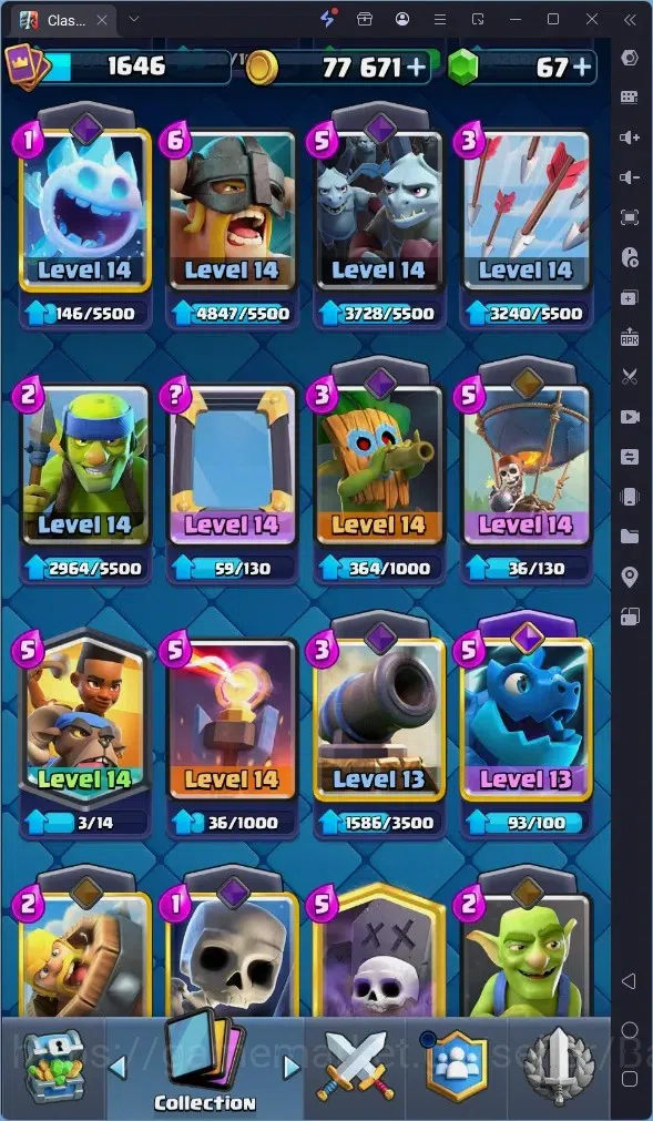 Clash Royale Accounts High-End Global |CL 1646|KTL 16|Trophy 13380|13 MAX|8 CHamp|6 Hero|14 Evo|Arena 31|77k Gold|67 6