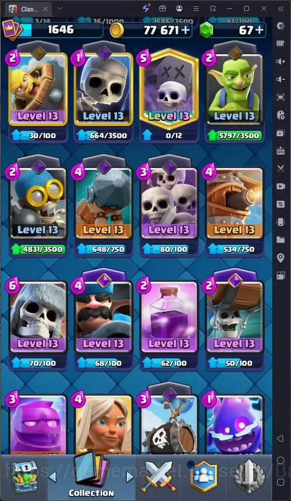 Clash Royale Accounts High-End Global |CL 1646|KTL 16|Trophy 13380|13 MAX|8 CHamp|6 Hero|14 Evo|Arena 31|77k Gold|67 7
