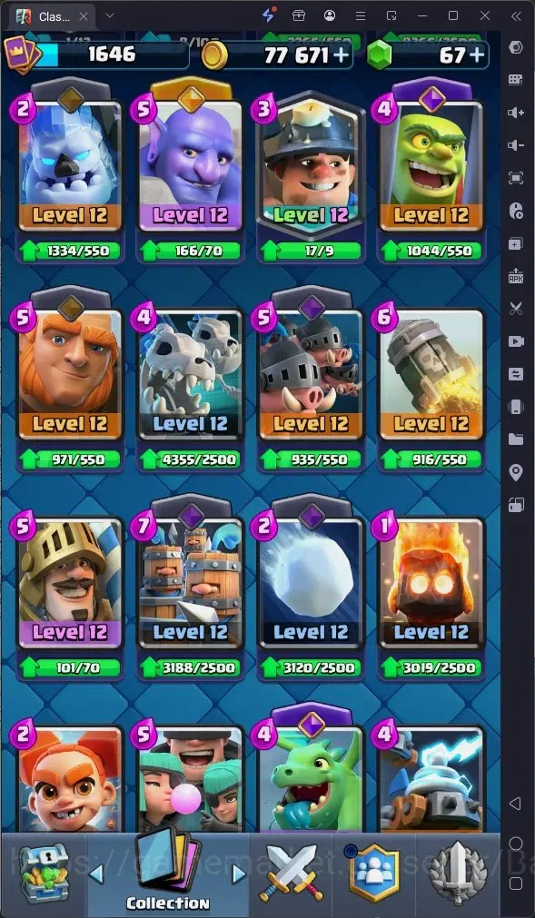 Clash Royale Accounts High-End Global |CL 1646|KTL 16|Trophy 13380|13 MAX|8 CHamp|6 Hero|14 Evo|Arena 31|77k Gold|67 9