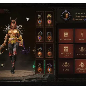 Diablo Immortal Accounts Mid-Tier OCE - Azmodan | 60 (464) Demon Hunter -Maledictor |CR 32K |Reso 330 |Inferno 1 |Lv 30