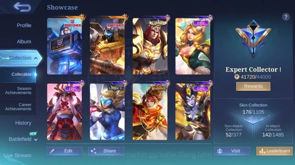 Mobile Legends: Bang Bang Accounts Global|Hero 105|Skin 176|Expert|KOF Karina|Transfo image 11