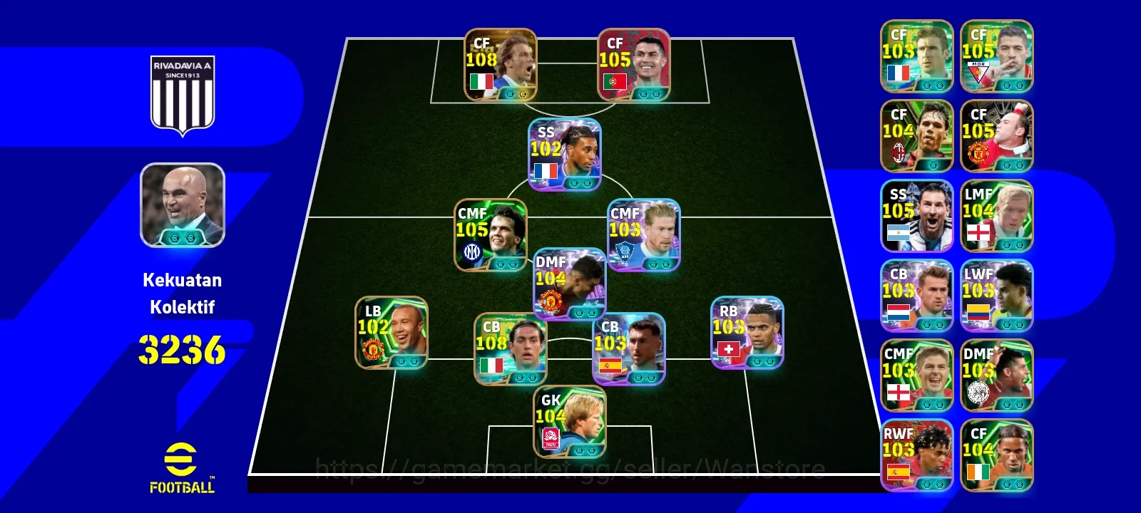 eFootball Accounts Legends & Iconic Players Collective 3236| new era, big time Alesandro del plero x Ronaldo pack, Lothar 1