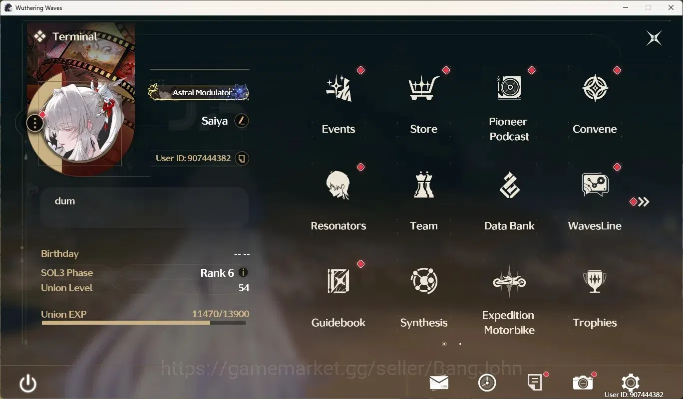 Wuthering Waves Accounts SEA|UL 54|Rank 6|4 Char Limited [Hiyuki Rc1,Mornye image 1