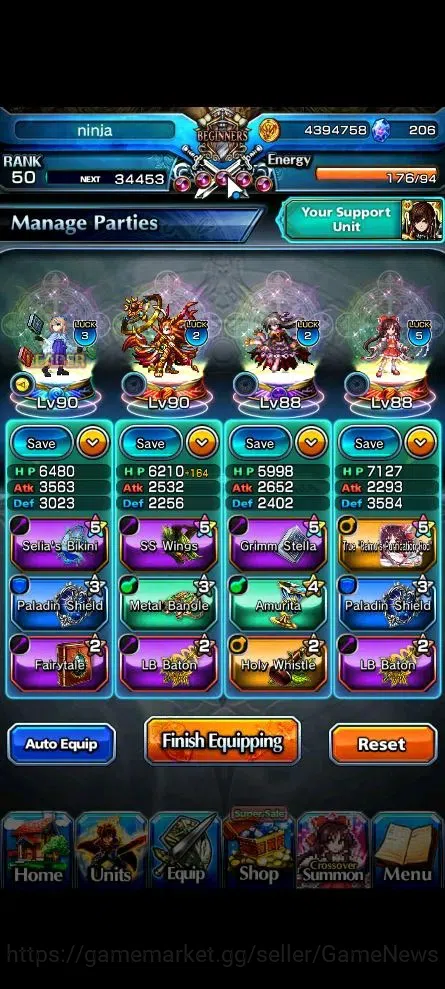 Grand Summoners Accounts Global|Rank 50|206 CC|2 Ascend+1 TW| [Reimu Hakure image 3