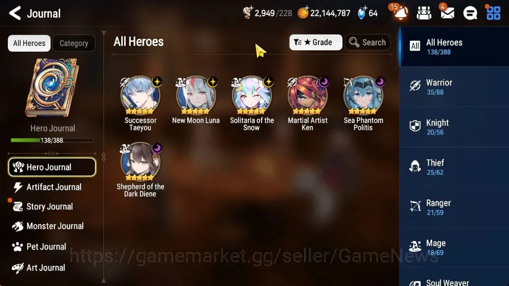 Epic Seven Accounts High-End Global UnVerif|NewEra|6 ML(Shepherd,NM Luna,SP Politis,etc)+Hecate,Tori,Estelle,A 1