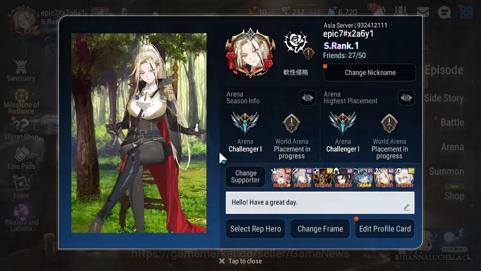 Epic Seven Accounts ASIA|NewEra|24 ML(Notos,LOTScales,Har setti,Etc)+R image 2