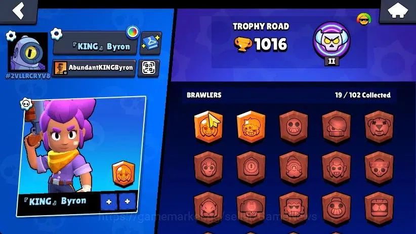 Brawl Stars Accounts 1016 Trophy|19 Brawlers 3 Max Lvl [Penny,Colt,Shelly] 2 Myth 6 Epic| 1 Epic Skins [Dr Edgar] 1 SR 13