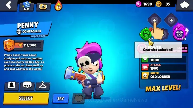 Brawl Stars Accounts 1016 Trophy|19 Brawlers 3 Max Lvl [Penny,Colt,Shelly] 2 Myth 6 Epic| 1 Epic Skins [Dr Edgar] 1 SR 16