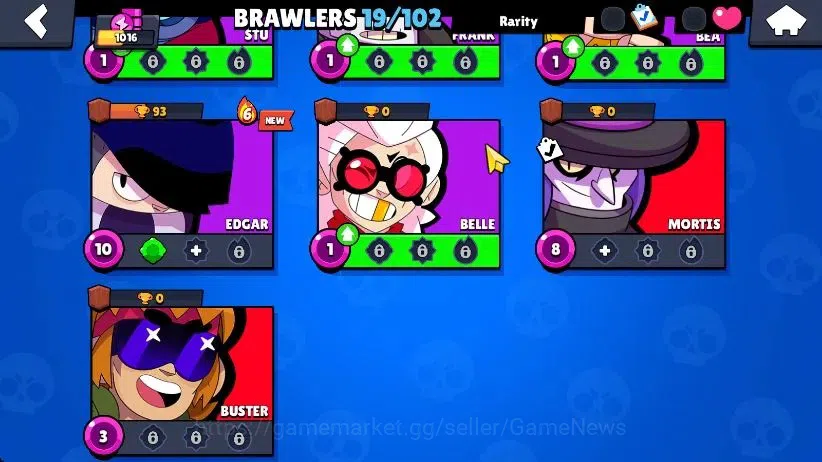 Brawl Stars Accounts 1016 Trophy|19 Brawlers 3 Max Lvl [Penny,Colt,Shelly] 2 Myth 6 Epic| 1 Epic Skins [Dr Edgar] 1 SR 4