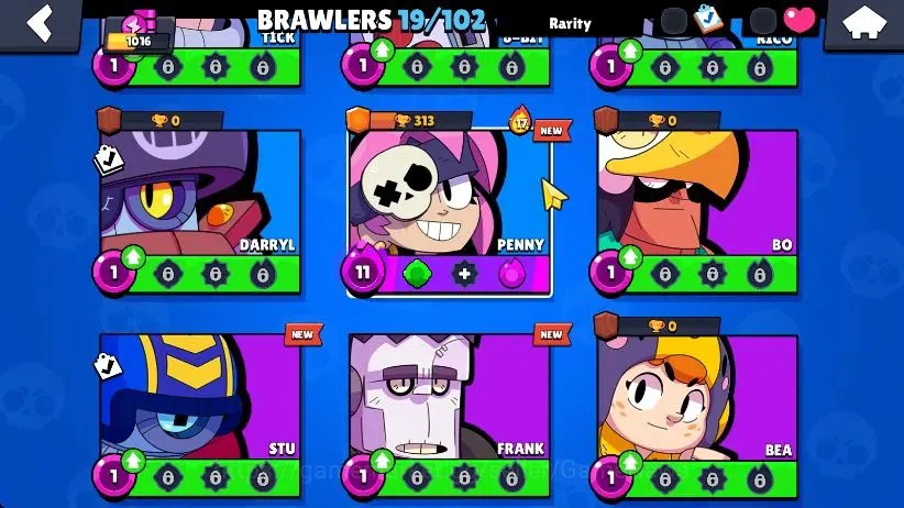Brawl Stars Accounts 1016 Trophy|19 Brawlers 3 Max Lvl [Penny,Colt,Shelly] 2 Myth 6 Epic| 1 Epic Skins [Dr Edgar] 1 SR 5
