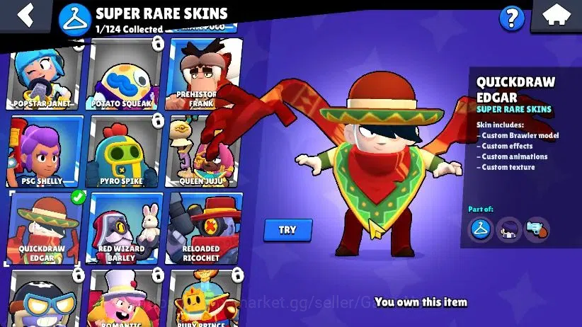 Brawl Stars Accounts 1016 Trophy|19 Brawlers 3 Max Lvl [Penny,Colt,Shelly] 2 Myth 6 Epic| 1 Epic Skins [Dr Edgar] 1 SR 8