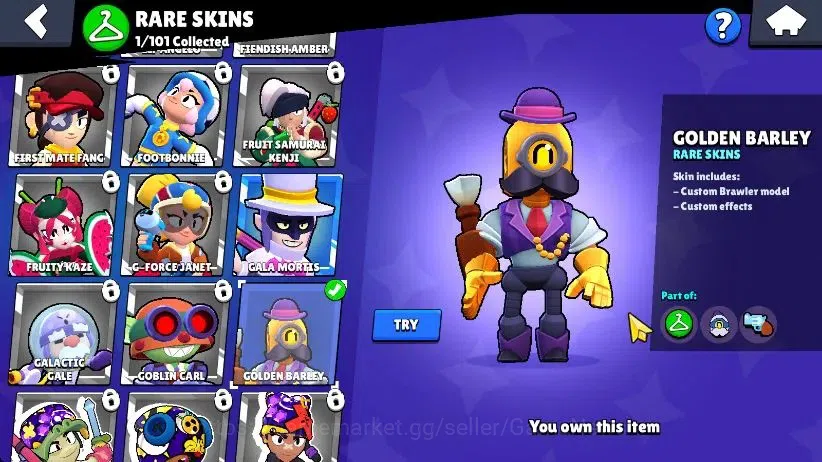 Brawl Stars Accounts 1016 Trophy|19 Brawlers 3 Max Lvl [Penny,Colt,Shelly] 2 Myth 6 Epic| 1 Epic Skins [Dr Edgar] 1 SR 9