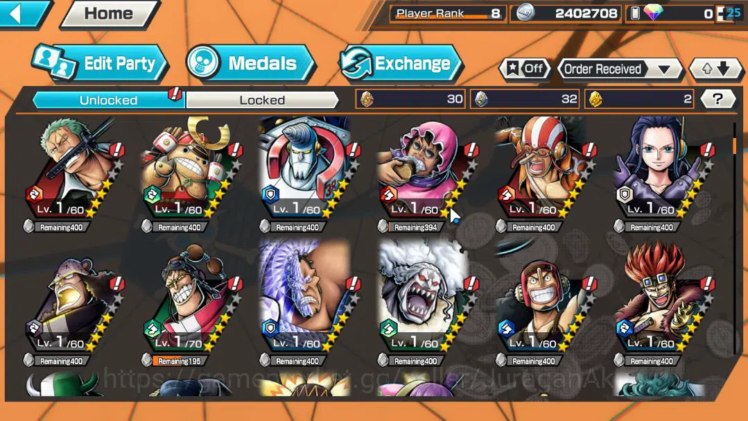 One Piece Bounty Rush Accounts Starter Global |4 EX META|Film Z Zephir,Blackbeard Kuzan,Kaido's Son Yamato,Awaken Form Rob 6