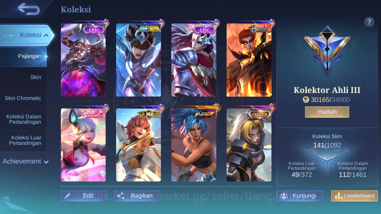 Mobile Legends: Bang Bang Accounts Hero 101 Skin 141 | KOF Karina | CC Natalia | Dtam image 10