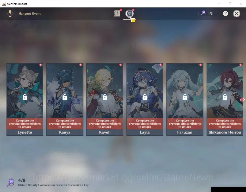 Genshin Impact Accounts ASIA|AR32|2Limited+1(*5Weapon)|Nicole,Varka|McMale image 14