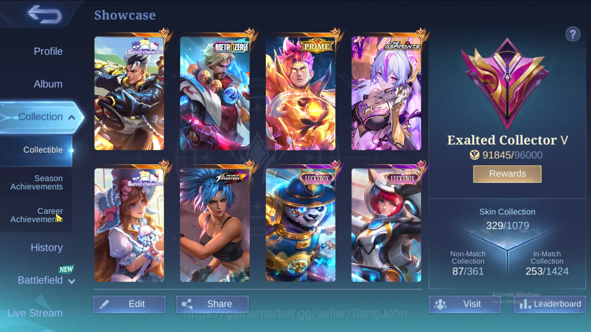 Mobile Legends: Bang Bang Accounts Hero 131 | Skin 329 | Sanrio Claude | MetroZero Ro image 2