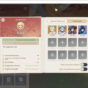 Genshin Impact Accounts Starter ASIA|Best starter|1 Limited Vesna 1 +2*5 characterMuyuki+ Mona|MC Male|28 Fragile