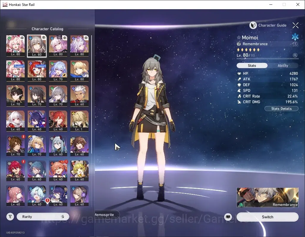 Honkai Star Rail Accounts Others Asia|TL 66|Char Selector On|10 Limited|(Castorice,Saber)+Sign 1