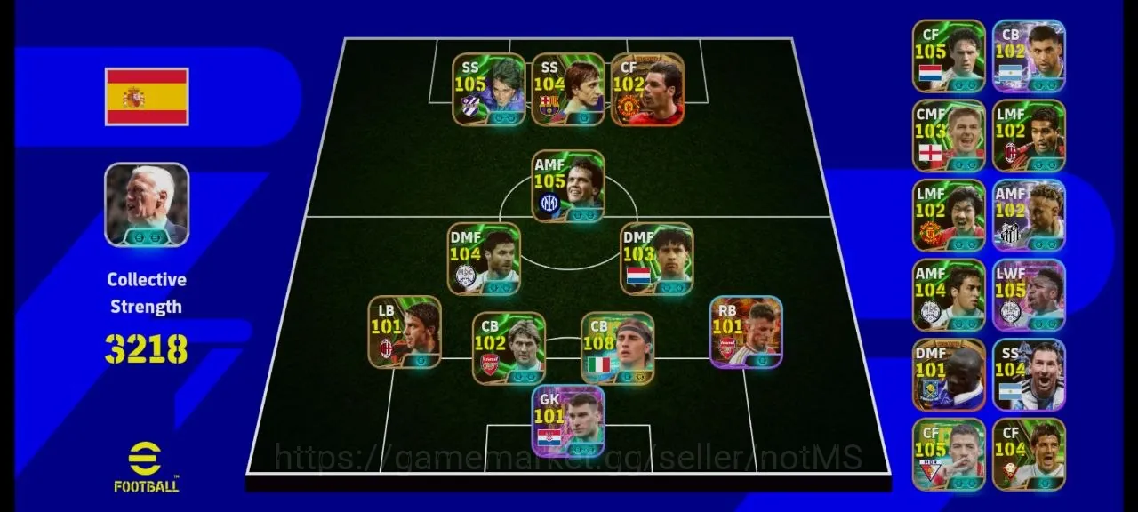 eFootball Accounts Legends & Iconic Players eFootball | Collective 3218 | BIG TIME Lagend Squad | Makalele , Nistelrooiij 1