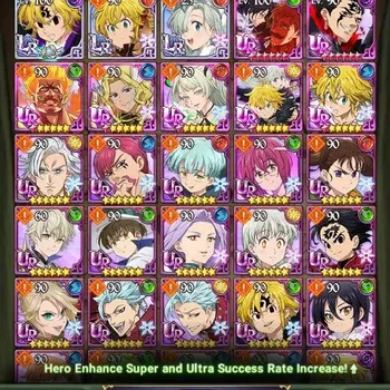 The Seven Deadly Sins: Grand Cross Accounts Midgame Global|2,3M Power|3LR: N.Meliodas, etc |8UR : Menor, etc| Collab: Full