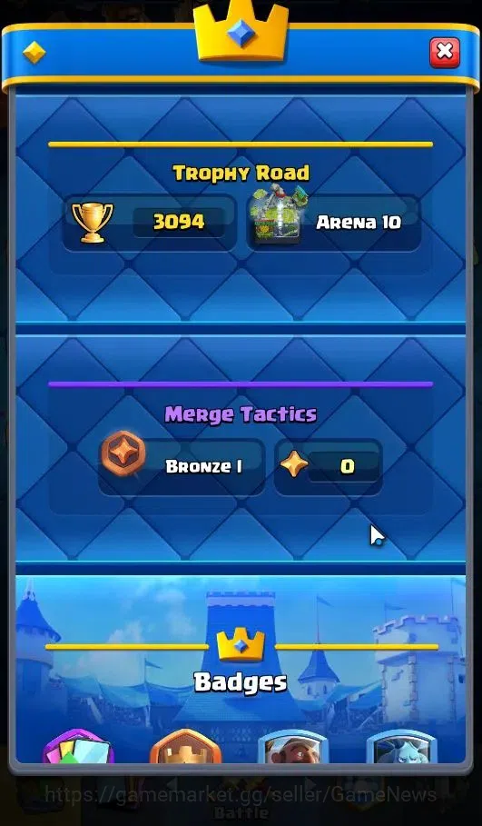 Clash Royale Accounts KTL 10|Trophy 3211|Card 70/121|1 Hero 2 EVO 8 Cham image 3