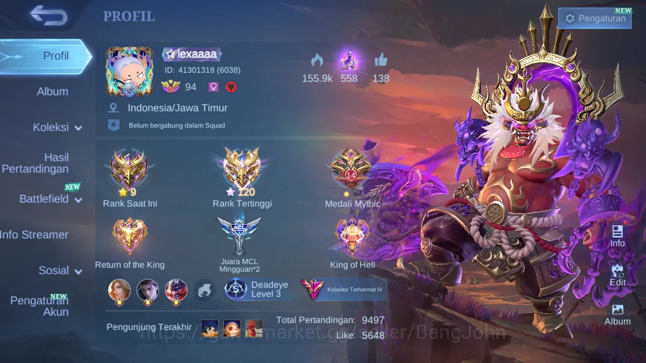 Mobile Legends: Bang Bang Accounts Hero 132 Skin 373 | Legend Franco | KOF Dyrroth | image 15