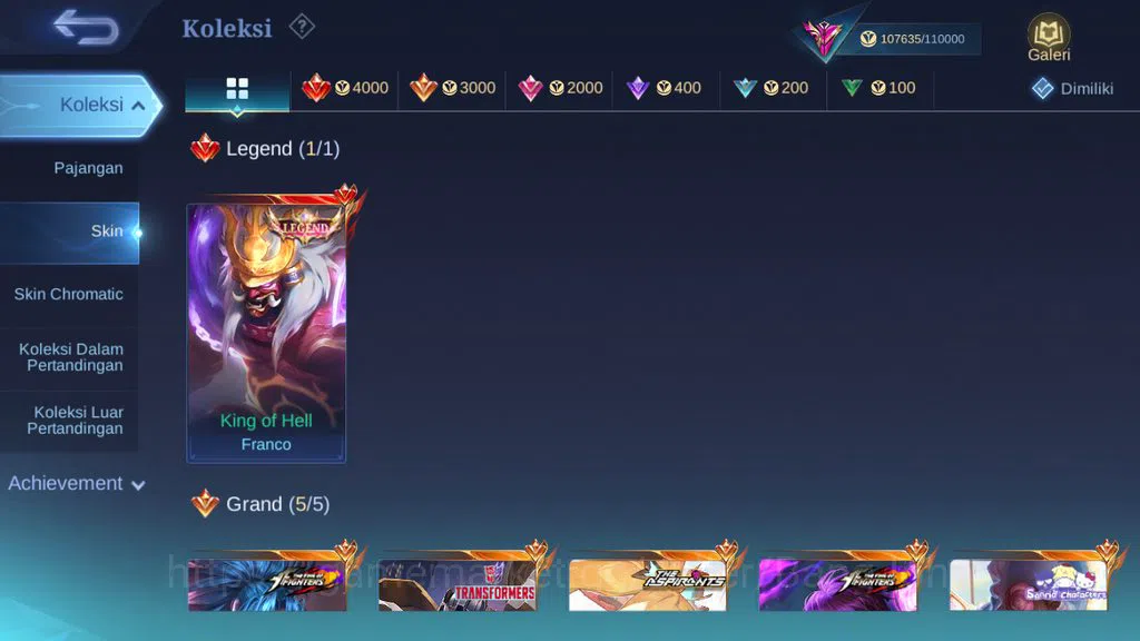 Mobile Legends: Bang Bang Accounts Hero 132 Skin 373 | Legend Franco | KOF Dyrroth | image 16