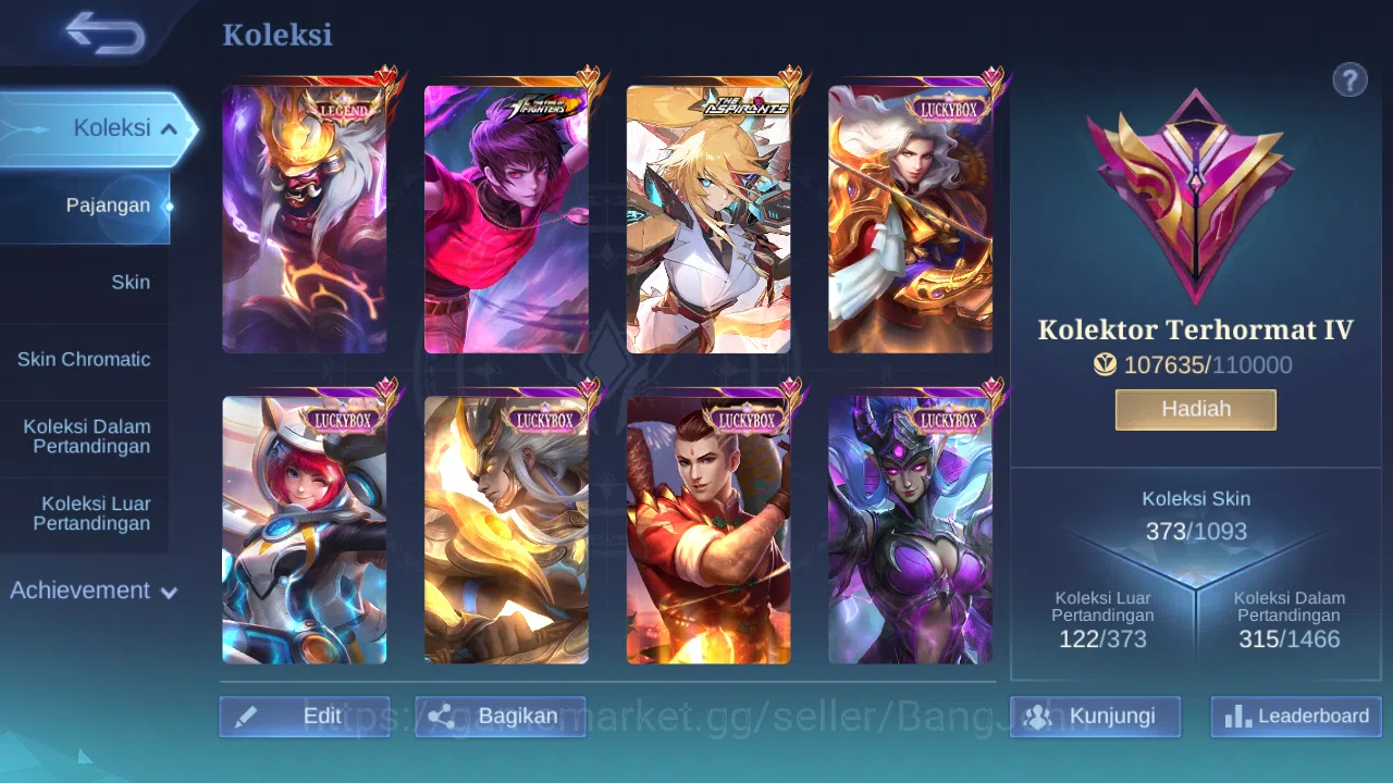 Mobile Legends: Bang Bang Accounts Hero 132 Skin 373 | Legend Franco | KOF Dyrroth | image 9