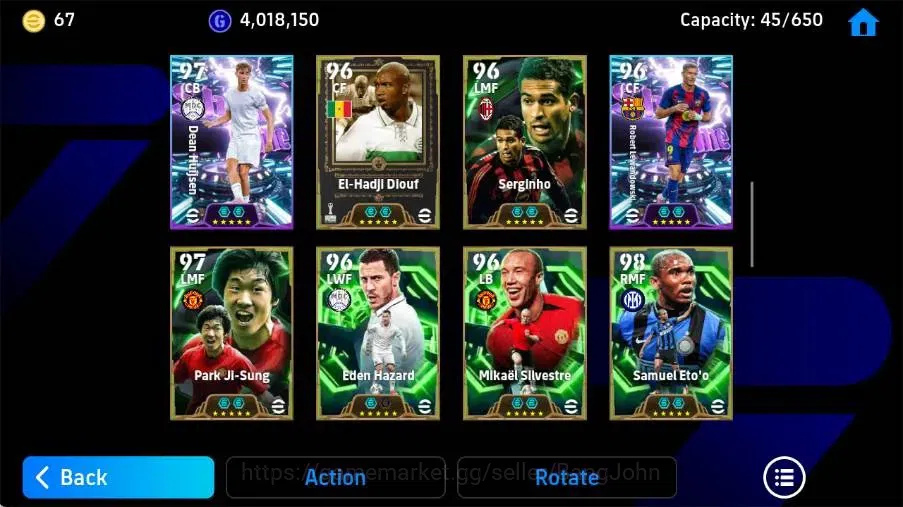 eFootball Accounts Mobile|PW 3222|Fablo Cannavaro Epic,Eric Cantona E image 5
