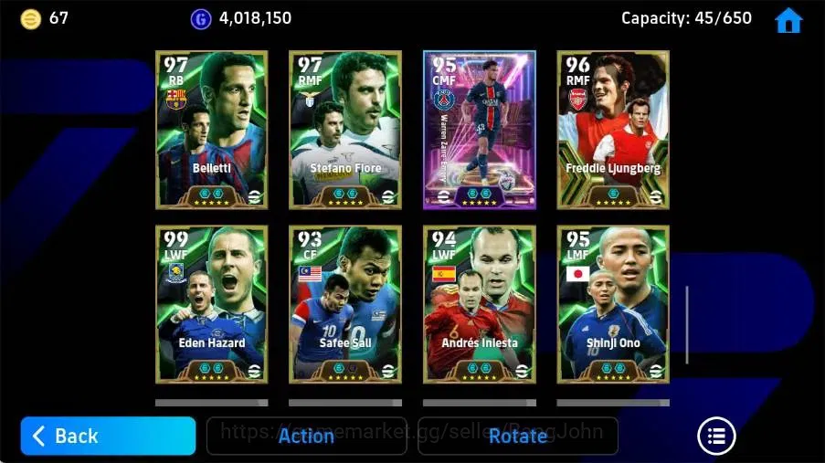 eFootball Accounts Mobile|PW 3222|Fablo Cannavaro Epic,Eric Cantona E image 7