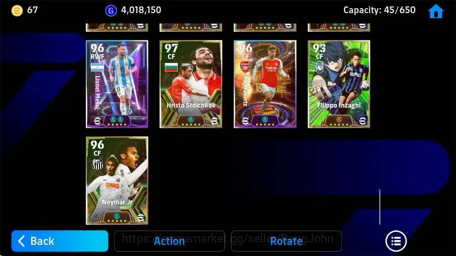 eFootball Accounts Mobile|PW 3222|Fablo Cannavaro Epic,Eric Cantona E image 8