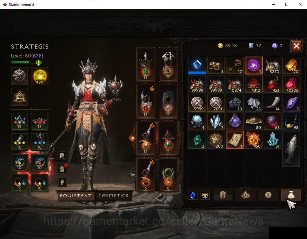 Diablo Immortal Accounts NA-Chains Of Honor|CS ON|Lv60(628)|Wizard|CR 37k|R image 7