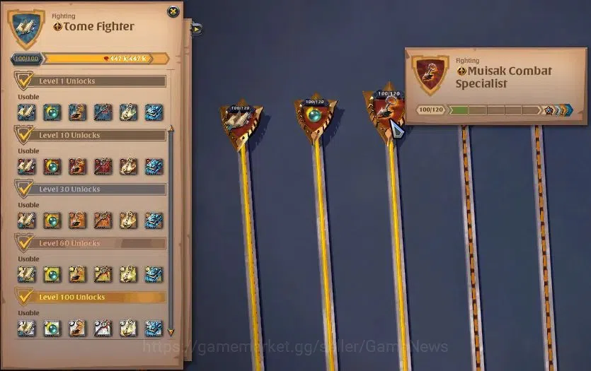 Albion Online Accounts High-End ASIA|331M Total Fame|5 WP Lv 100+ PVP&PVE Build|4 Off Hand Lv 100+|3 T7 GatheringTool|19,8M 15