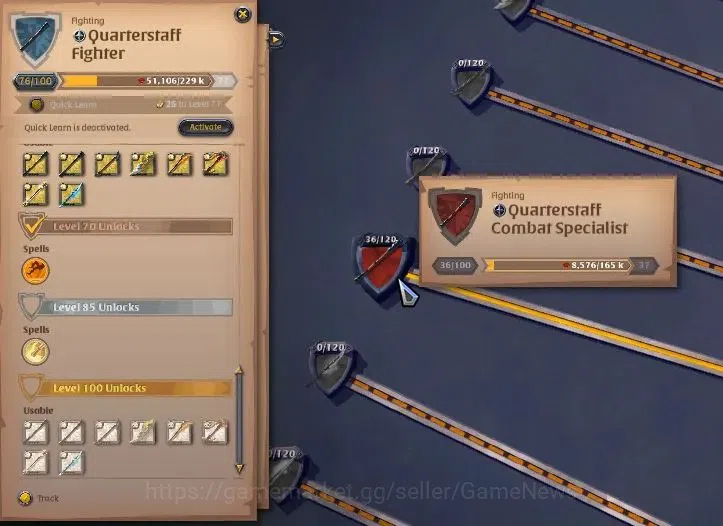 Albion Online Accounts High-End ASIA|331M Total Fame|5 WP Lv 100+ PVP&PVE Build|4 Off Hand Lv 100+|3 T7 GatheringTool|19,8M 16