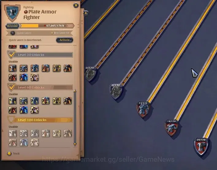 Albion Online Accounts High-End ASIA|331M Total Fame|5 WP Lv 100+ PVP&PVE Build|4 Off Hand Lv 100+|3 T7 GatheringTool|19,8M 19