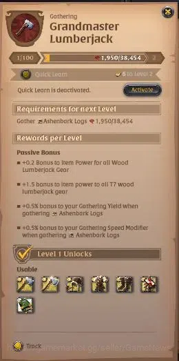 Albion Online Accounts High-End ASIA|331M Total Fame|5 WP Lv 100+ PVP&PVE Build|4 Off Hand Lv 100+|3 T7 GatheringTool|19,8M 5