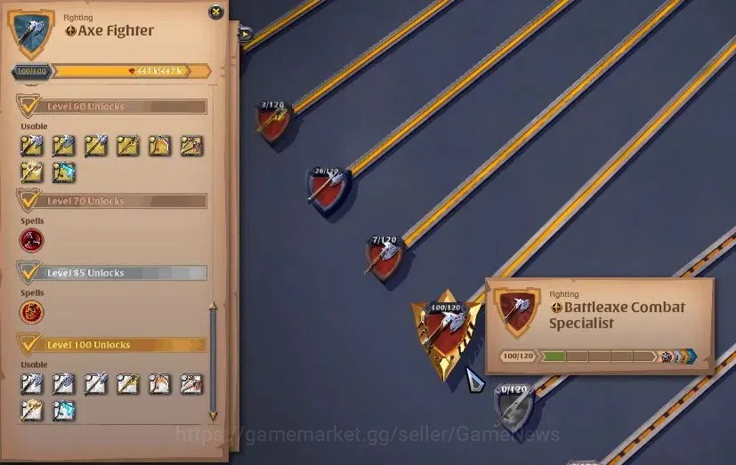 Albion Online Accounts High-End ASIA|331M Total Fame|5 WP Lv 100+ PVP&PVE Build|4 Off Hand Lv 100+|3 T7 GatheringTool|19,8M 6