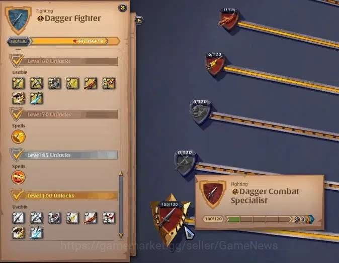 Albion Online Accounts High-End ASIA|331M Total Fame|5 WP Lv 100+ PVP&PVE Build|4 Off Hand Lv 100+|3 T7 GatheringTool|19,8M 8