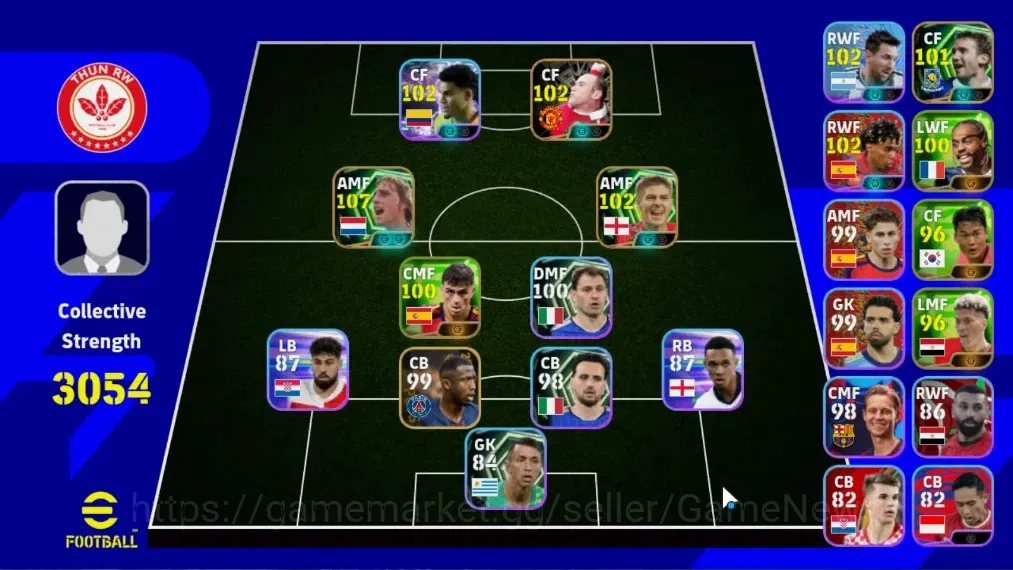 eFootball Accounts Legends & Iconic Players Android|Epic Johan Cruyff,Wayne Rooney,Steven Gerrard,Andriy Shevchenko|5 Show 1