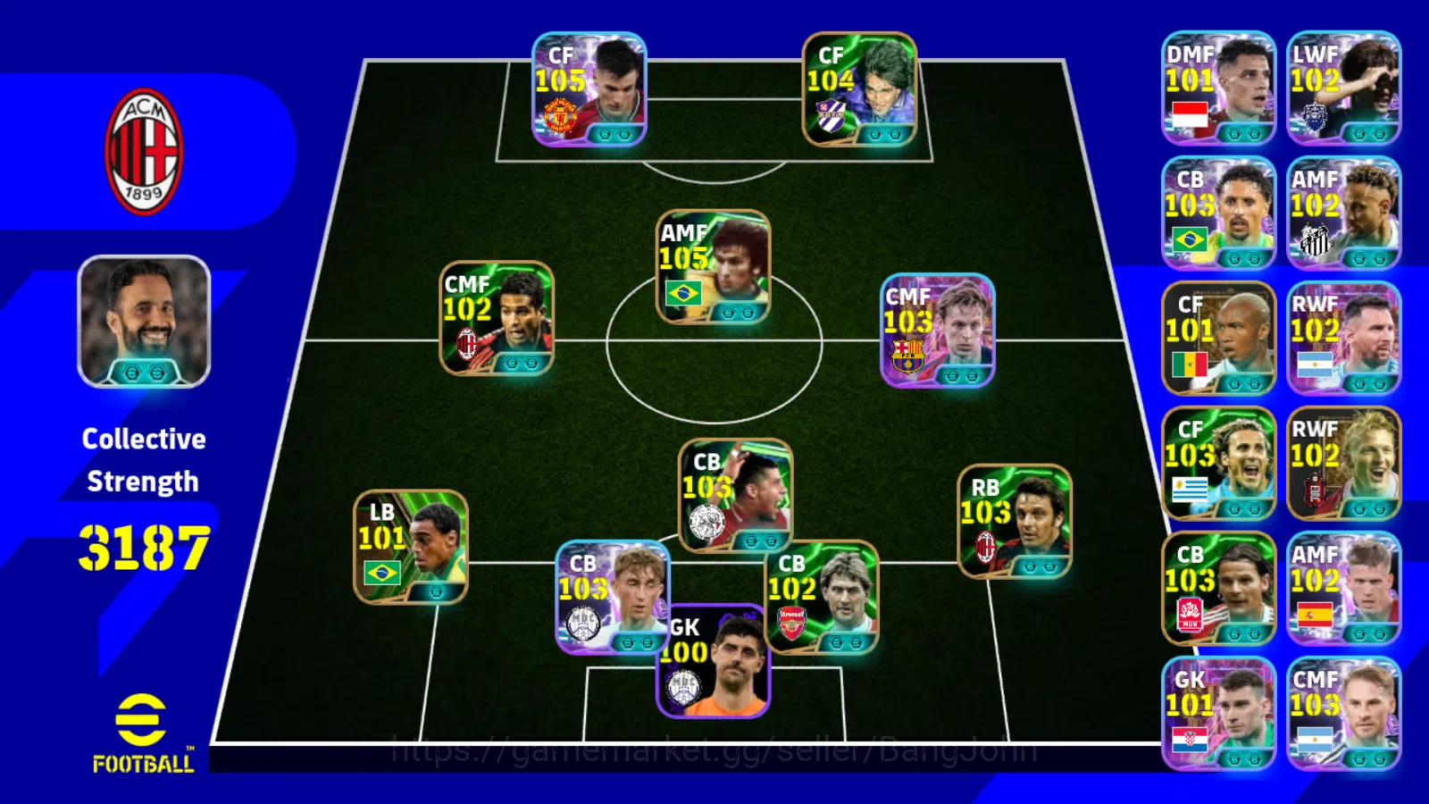Power 3187 | sesko showtime,zico blitz epicdb, de jong showtime,joey palupessy Coach amorim,gattuso,amorim EFB969B eFootball Others Power 3187 | sesko showtime,zico blitz epicdb, de image 1