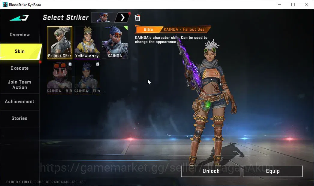 Blood Strike Accounts Mid-Tier ASIA|7 ETERNAL ZERO,AK47-Chiaro,KAG-6 Dyna,P90-Empy,Uzi,QBZ95,UMP45|Melee Kukri,Lightblade|27 10