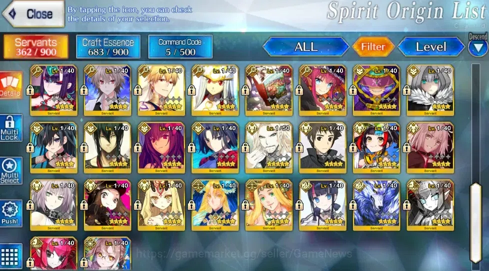 Fate-Grand Order Accounts NA Lv 130|11 limited ssr|340sq|Lady Avalon, Oberon, Skadi(ruler), Aesc, Bakatoria|Bday Unset|Log 12