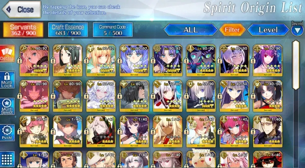 Fate-Grand Order Accounts NA Lv 130|11 limited ssr|340sq|Lady Avalon, Oberon, Skadi(ruler), Aesc, Bakatoria|Bday Unset|Log 14