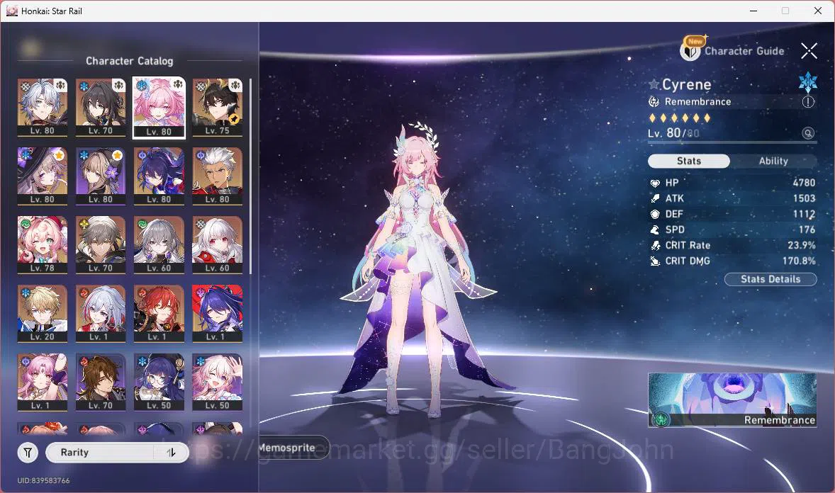 Honkai Star Rail Accounts Others ASIA|TL 67|11 Limit|Phainon,Cyrene,The Herta+sign,Hyacine,Seele,Archer,Ruan 12