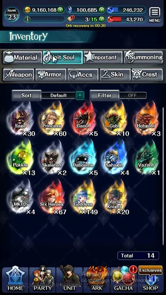 Last Cloudia Accounts Mid‑Game GLOBAL|Rank23|100K Crystal|Colab BraveFrontier(G Tilith,FG Vargas)+(G Lilaha,A Roland,Kanon 11